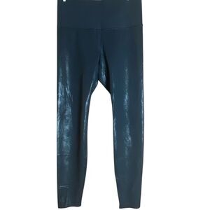 Knix Womens Black Faux Leather The Birds Papaya Compression Leggings Size Medium